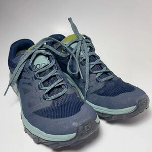 Salomon Womens 9.5 Outline Mid GTX W Navy Blazer Hydro  Guacamole Outdoor Shoes